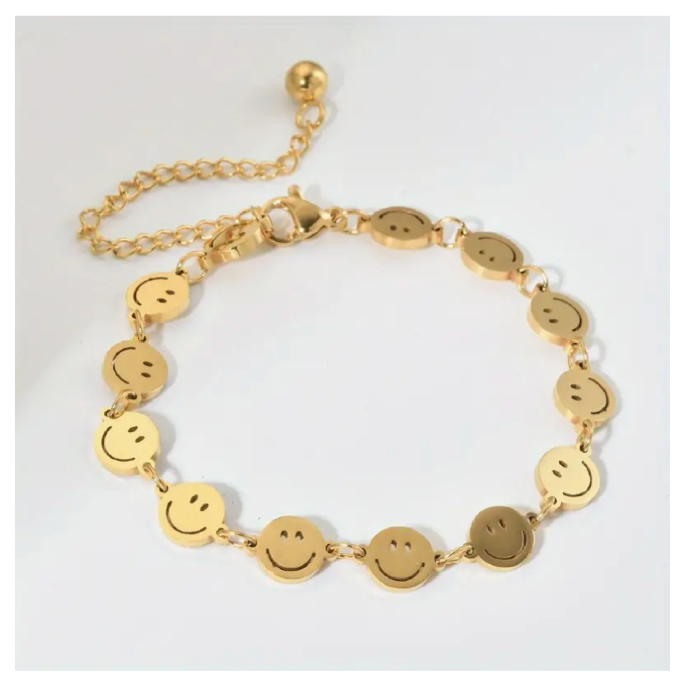 Trendy Stainless Steel Smiley Faces Bracelets