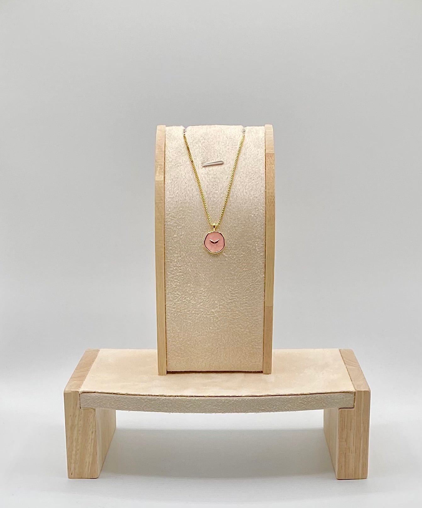 Delicate And Nice Gold Plated Stainless Steel Necklace With Enamel Pendant With Angel Wings