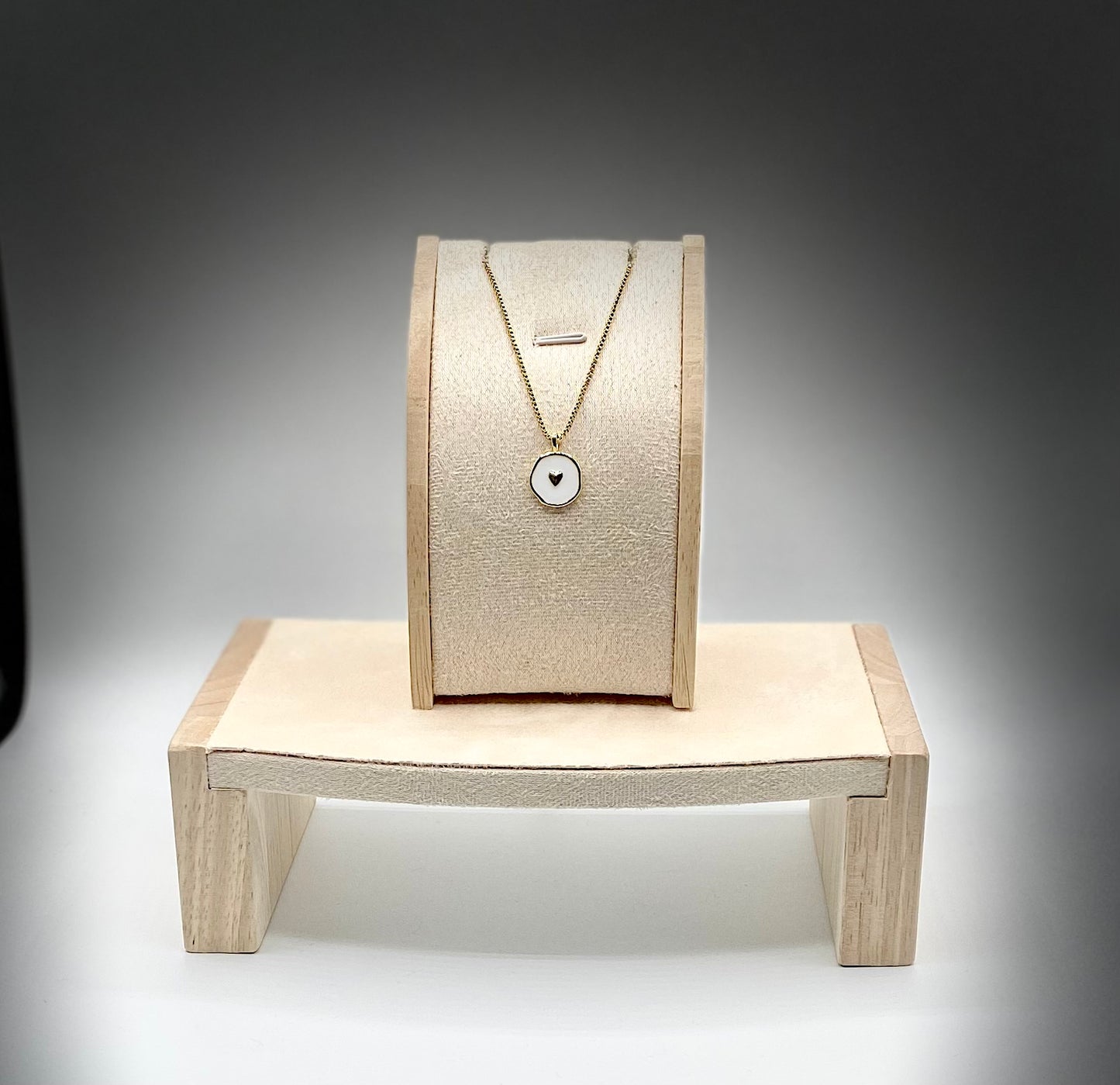 Delicate And Nice Gold Plated Stainless Steel Necklace With White Enamel Pendant