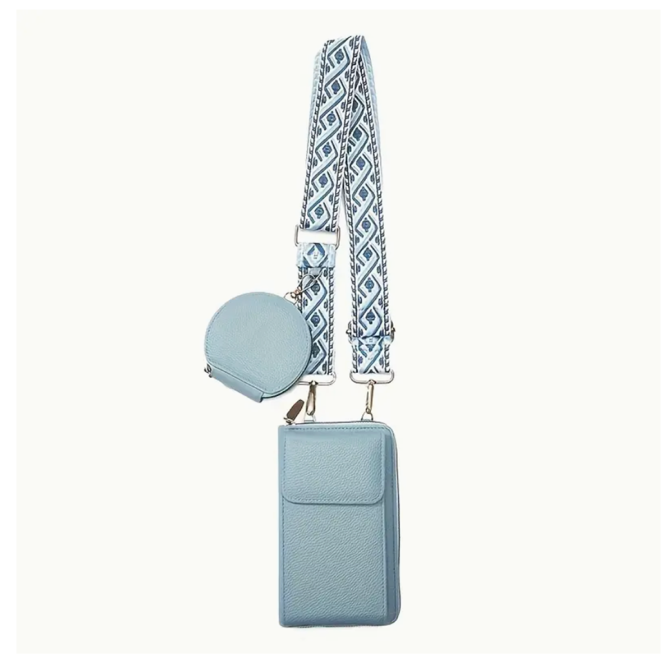 Phone and Wallet Bag with Modern Adjustable and Detachable Pattern Strap