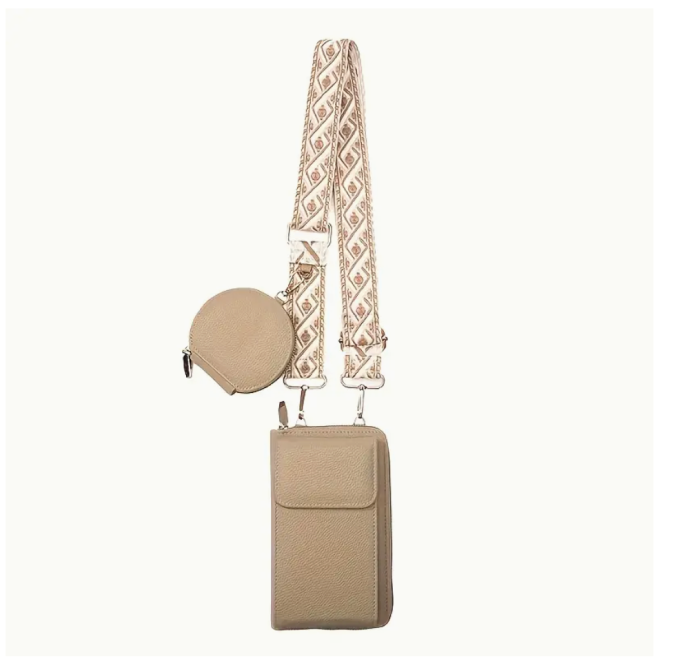 Phone and Wallet Bag with Modern Adjustable and Detachable Pattern Strap