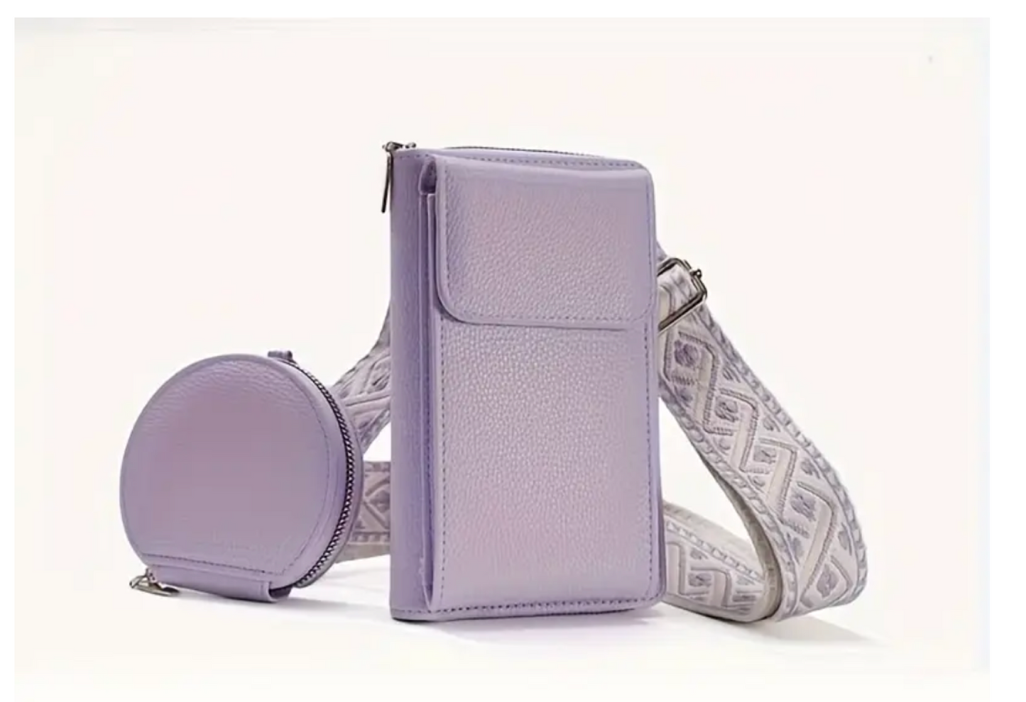 Phone and Wallet Bag with Modern Adjustable and Detachable Pattern Strap