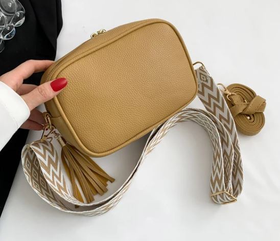 Trendy  PU leather bag with adjustable wide strap