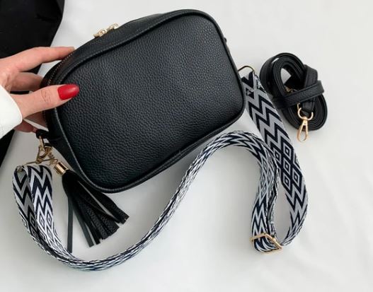 Trendy  PU leather bag with adjustable wide strap