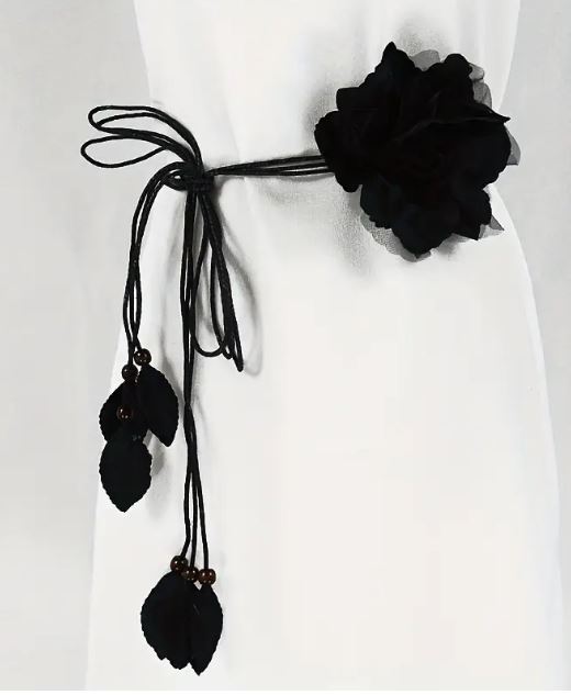 Colored flower leaves tassel rope belt