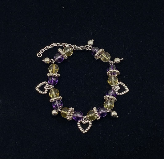 Adjustable bracelet with Ametrine beads