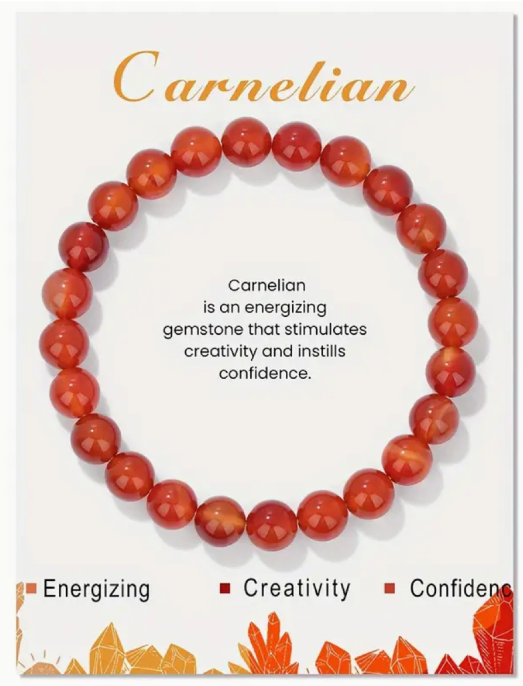 Carnelian Natural Stone Nylon Bracelet