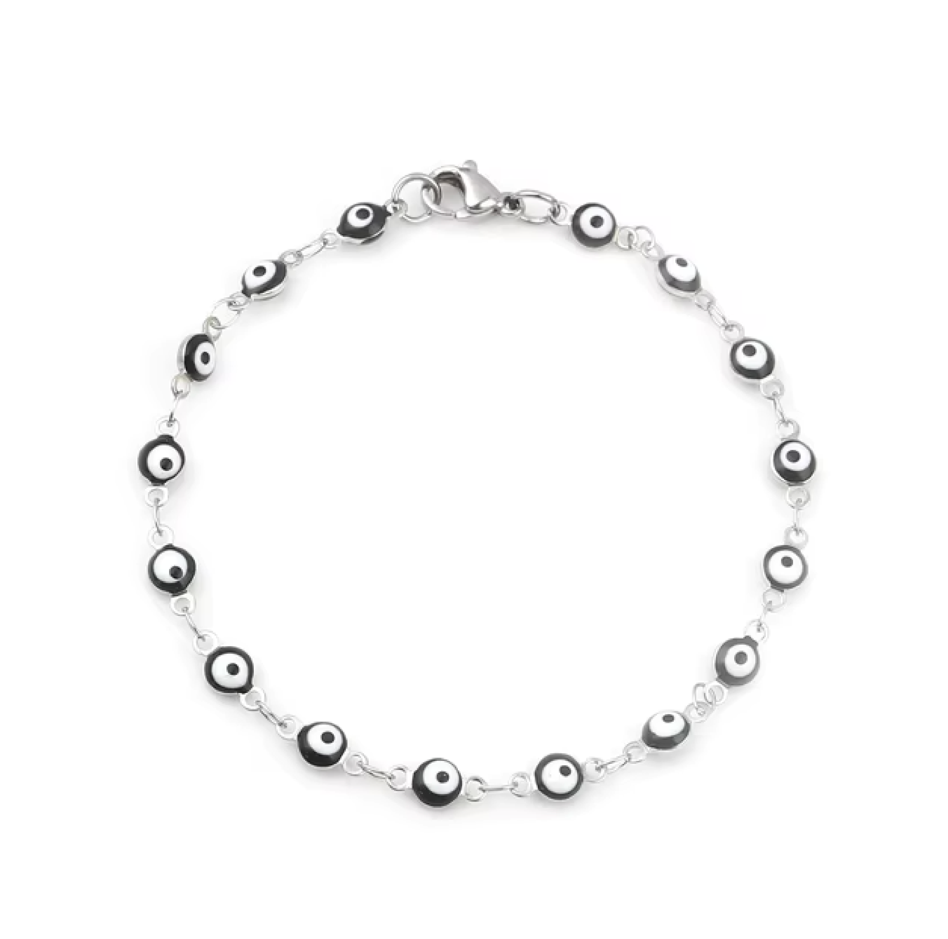 Delicate And Trendy Stainless Steel Evil Eye Beads Bracelet