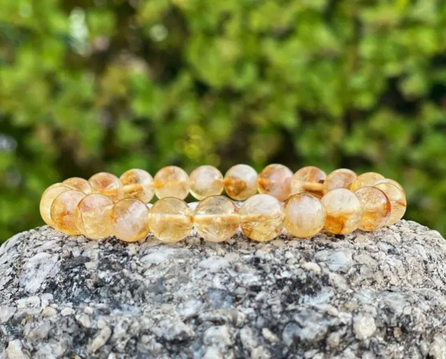 Natural Stone Citrine Nylon Bracelet