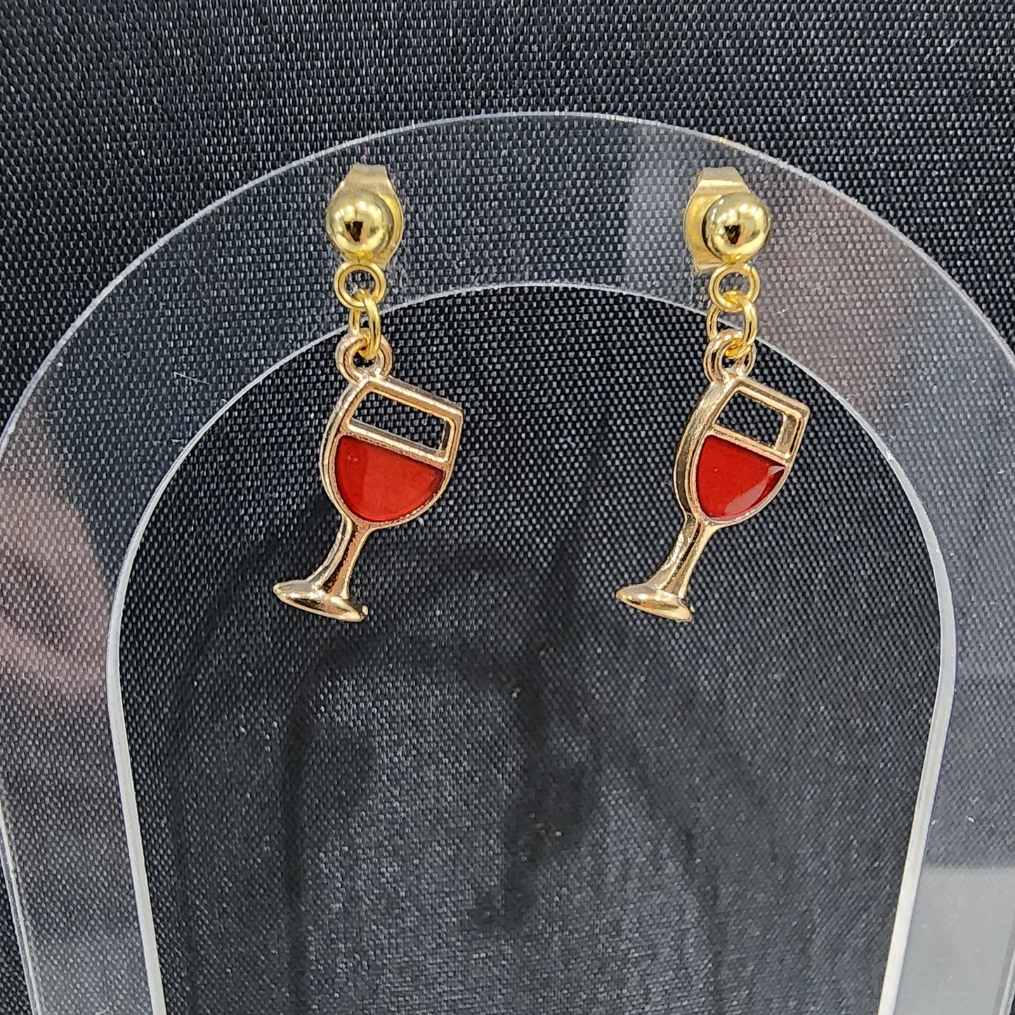 Fun Cocktail And Wine Pendant Earrings.