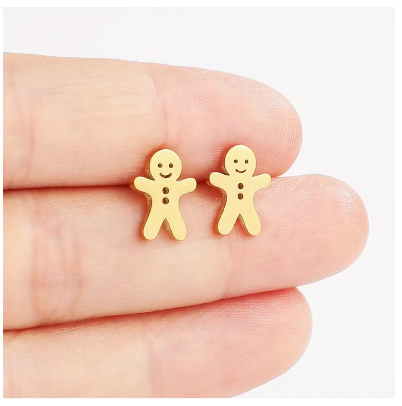 Cute Christmas / Holidays Stainless Steel Gingerbread Stud Earrings