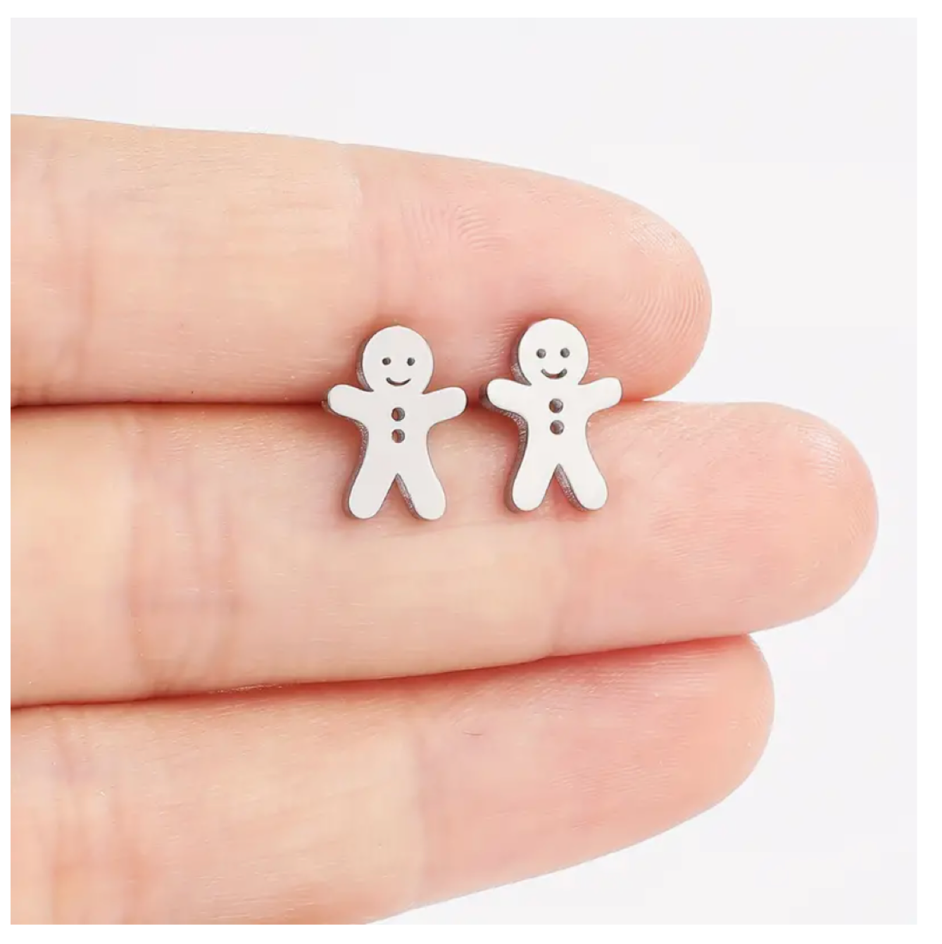 Cute Christmas / Holidays Stainless Steel Gingerbread Stud Earrings