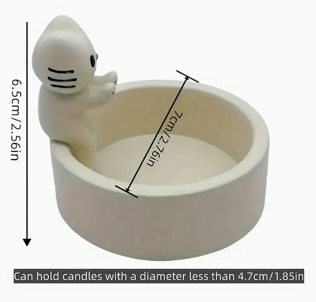 Cute ceramic kitten tea light candle holder