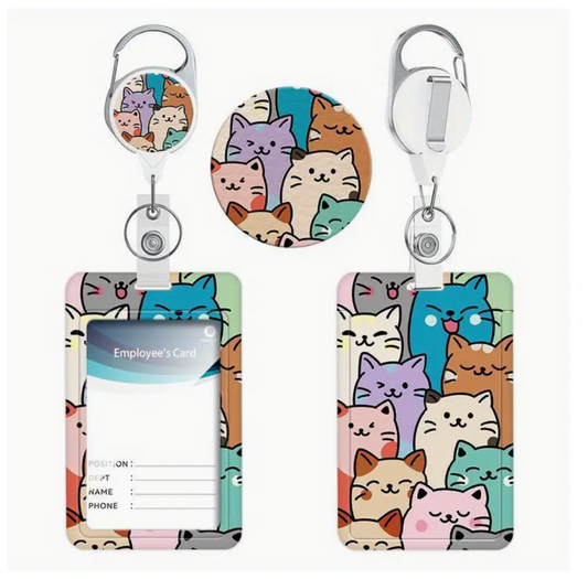 Cute Colorful Pets - Cats and Dogs - Retractable Badge Holder
