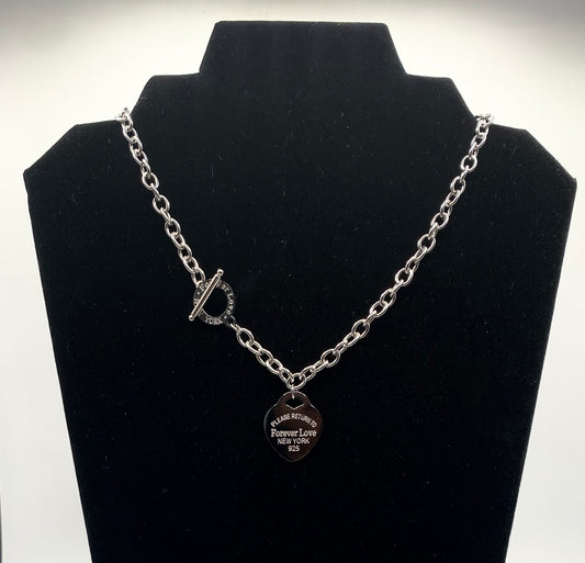 Stainless steel necklace with heart charm