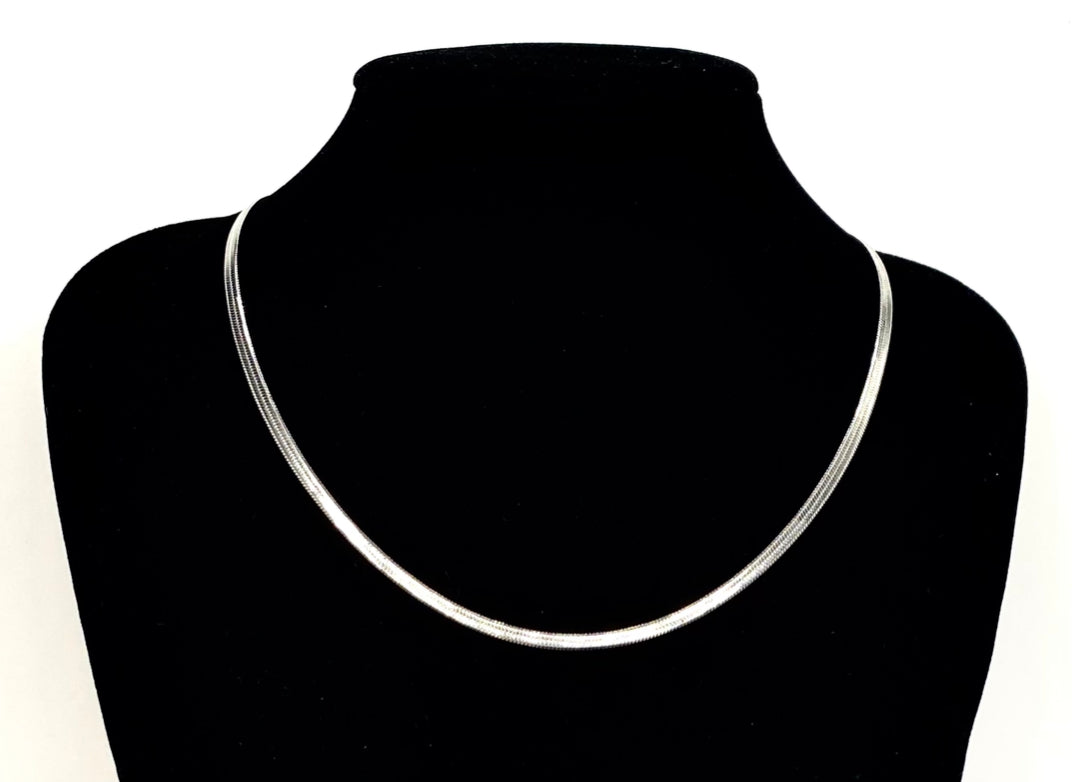 Adjustable 4 mm herringbone/snake stainless steel necklace