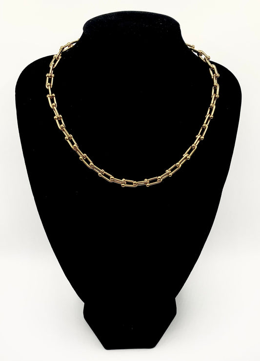 Adjustable modern luxury style golden stainless steel chain necklace