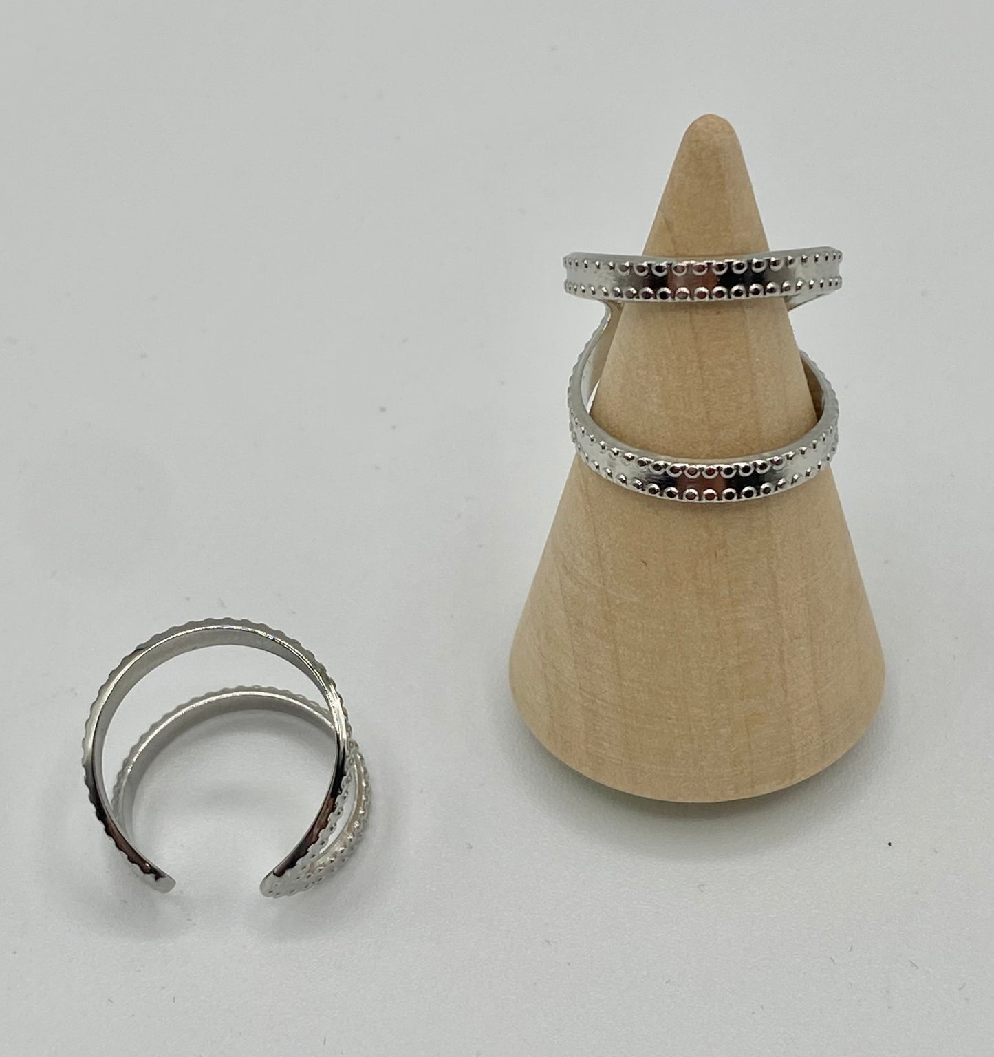 Adjustable double stainless steel ring