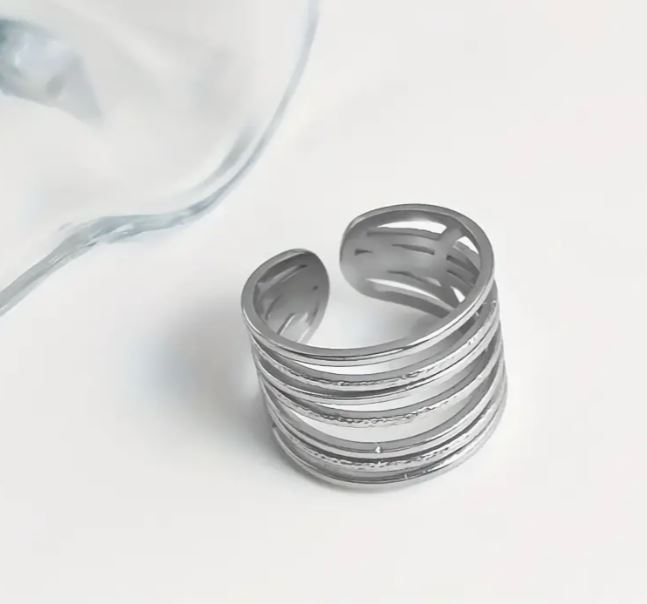 Stylish Stainless Steel Layers Ring