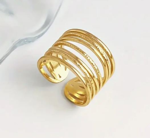 Stylish Stainless Steel Layers Ring