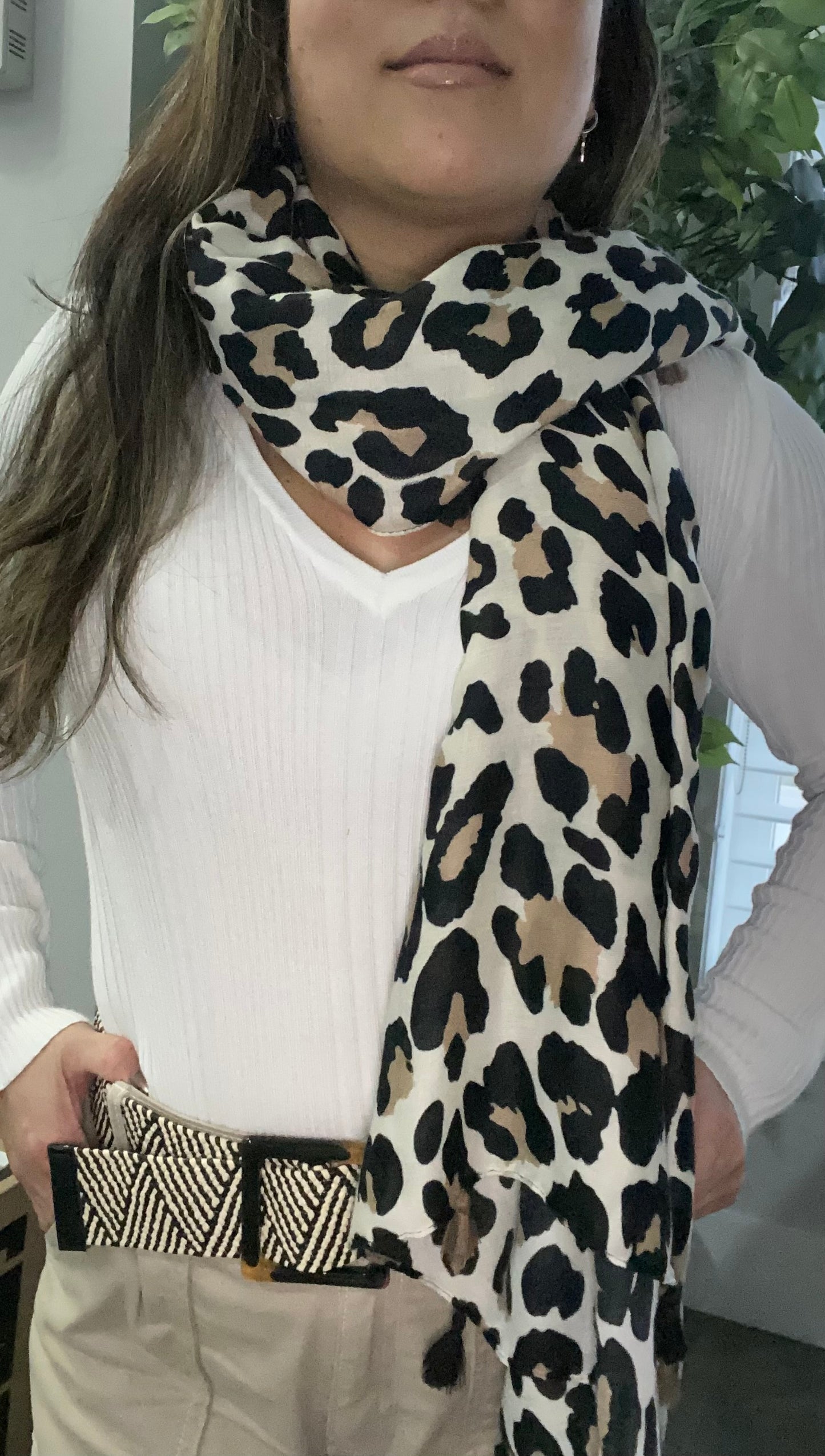 Soft and trendy animal print scarf, shawl or hijab