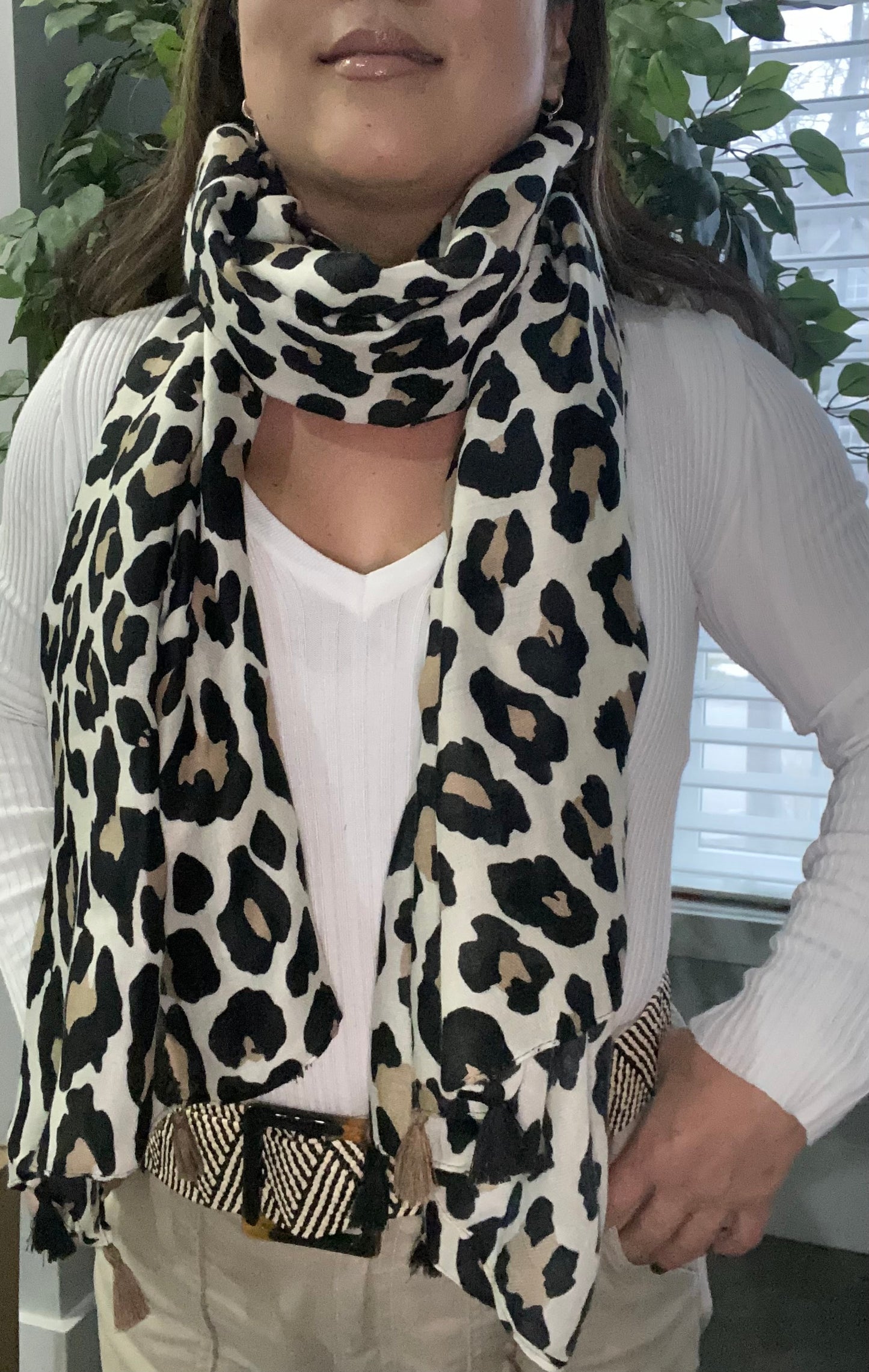 Soft and trendy animal print scarf, shawl or hijab