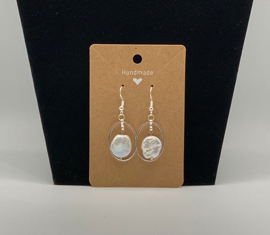 Silver plated earrings with freshwater pearls