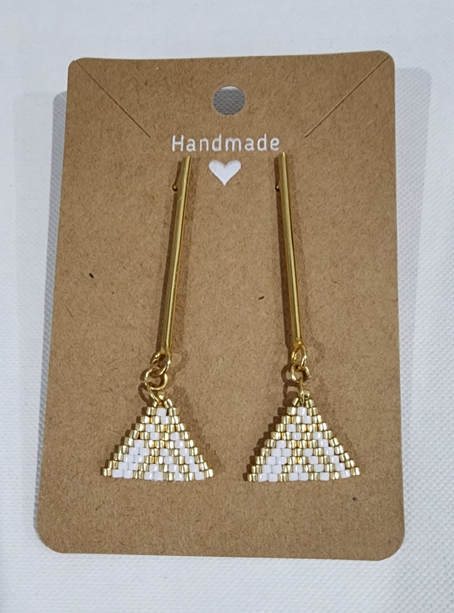 Gold plated earrings with Miyuki beads charm